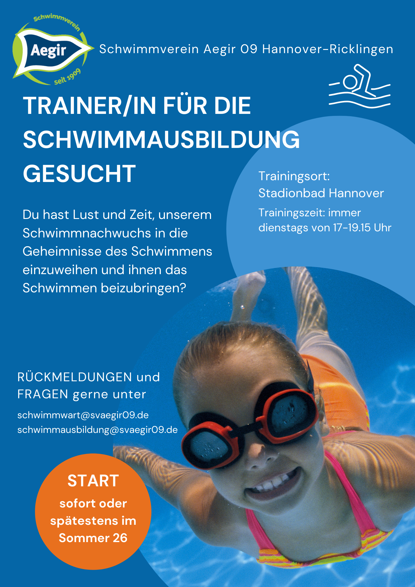 Mehr über den Artikel erfahren Wir suchen Unterstüzung in der Schwimmausbildung